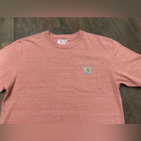 Carhartt Loose Fit Heavyweight Pocket T Shirt Men’s Size Small Orange Heather - Picture 4 of 9